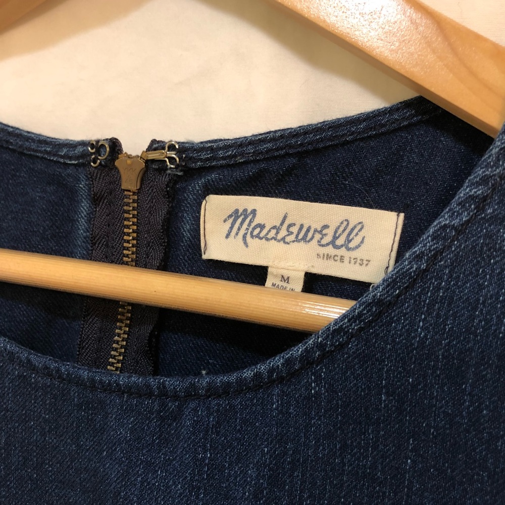 Madewell Soft Denim Lace Trim Tank